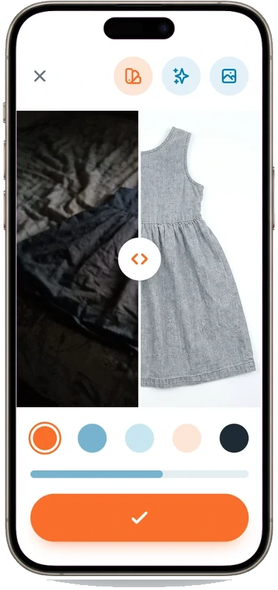 Exemplo de trabalho: imagem de produto antes e depois
