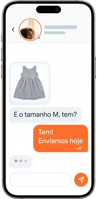 Exemplo de trabalho: conversa com cliente no chat da loja